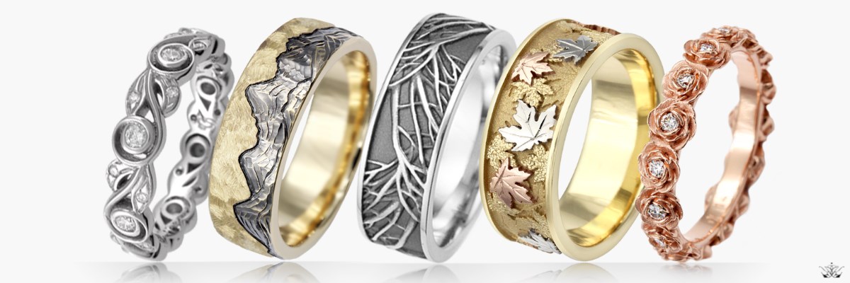 Nature inspired wedding bands sale